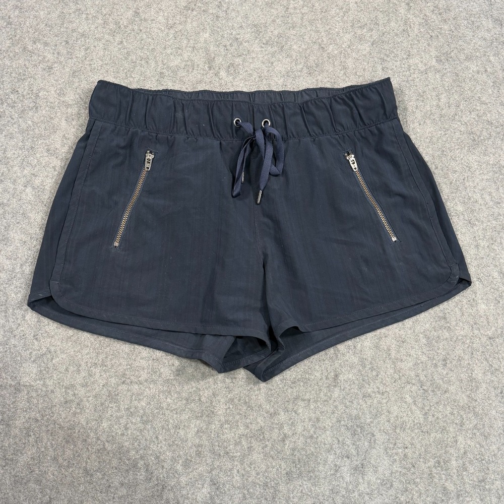 Athleta Navy Blue Stripe Sway Athletic Running Shorts Women's Size Small